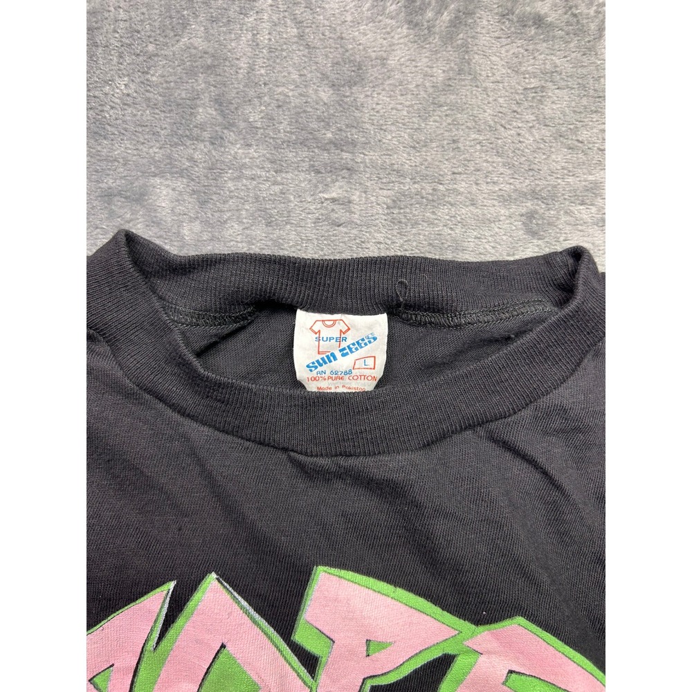 Vintage 1987 Pope John Paul II USA Tour T-Shirt Black Single Stitch Tees L 80s - Picture 5 of 6